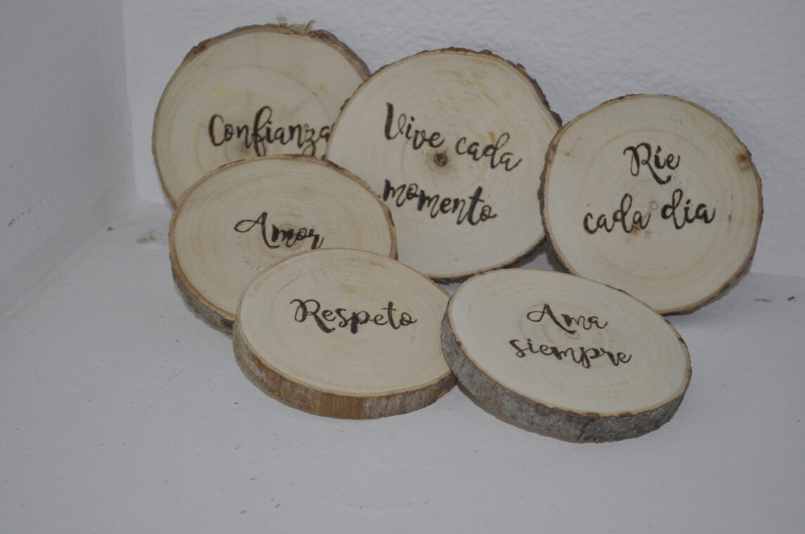 posavasos rodajas de madera