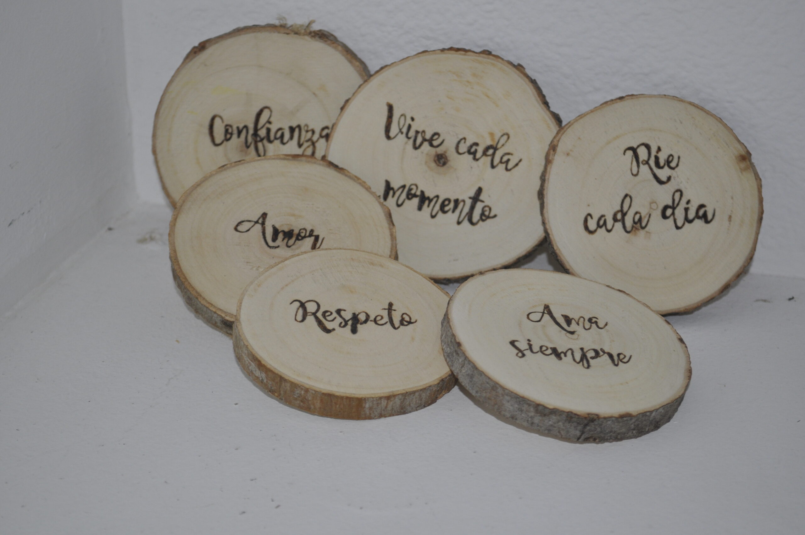posavasos rodajas de madera